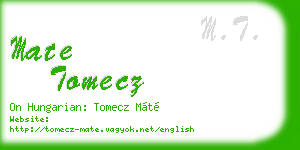 mate tomecz business card