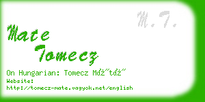 mate tomecz business card